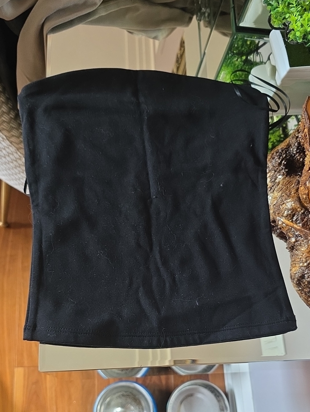 Garage Black Strapless Crop Tube Top